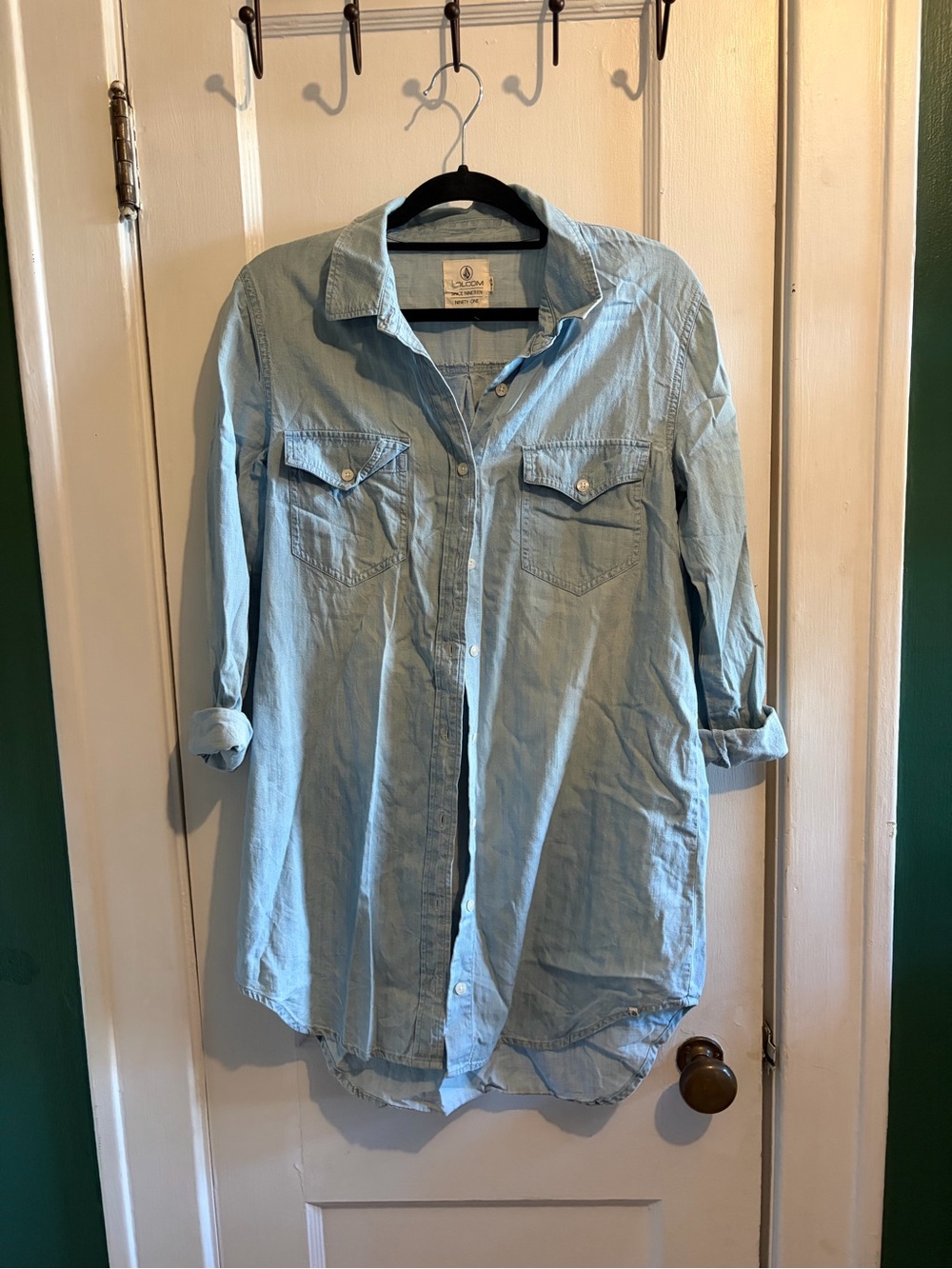 Volcom Light Blue Long-Sleeve Button Tunic